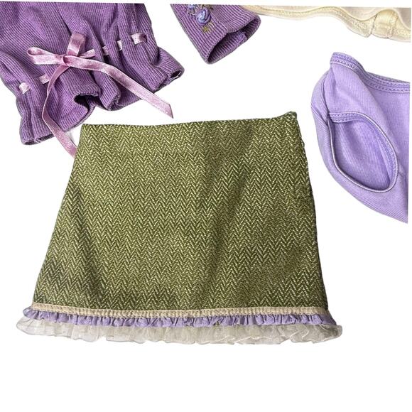 American Girl Today Go Anywhere Outfit SKIRT TOP SWEATER Purple PANTIES Hanger - Picture 8 of 10